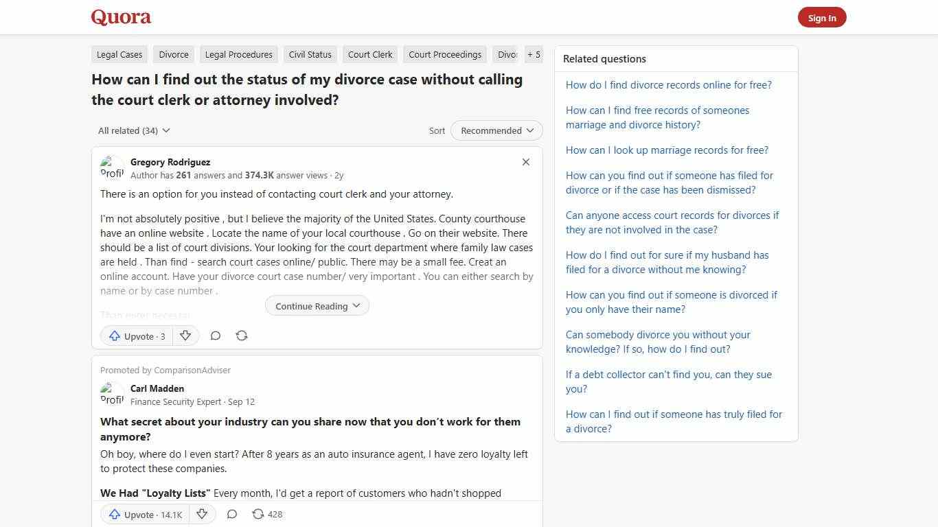 How to find out the status of my divorce case without calling the court clerk or attorney involved - Quora